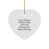 Painter's Humor Heart Ornament Gifts from Friends to Painter's Family, Funny Christmas Unique Gifts - Image 1